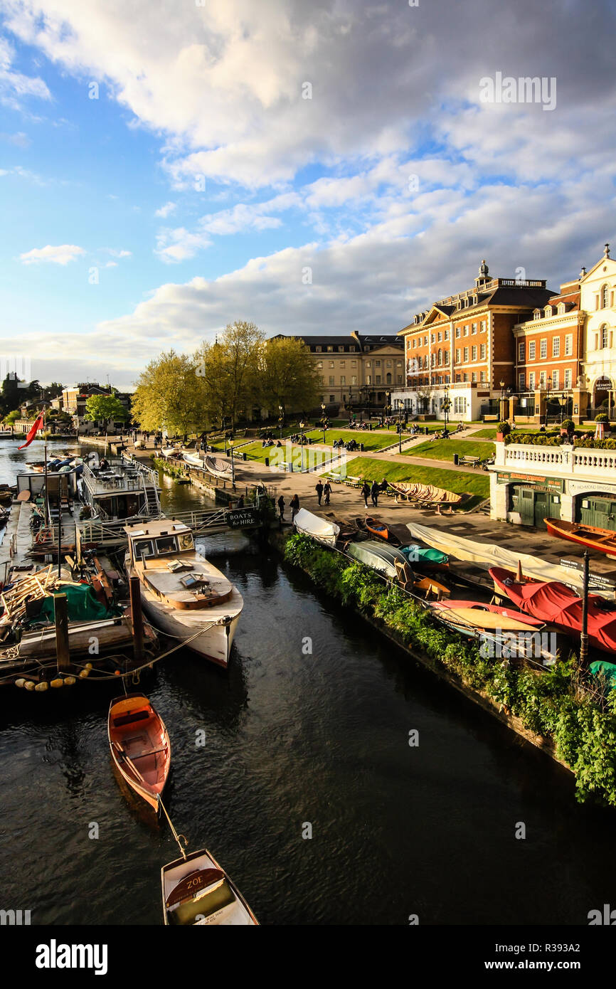 panoramic image of the Thames Riverside of Richmond, London, England ...
