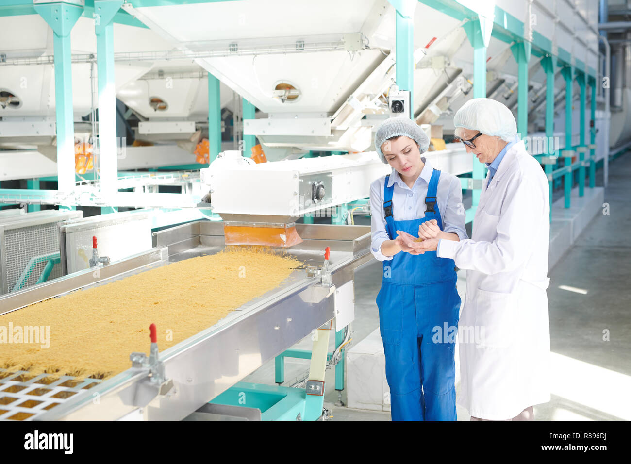 Production Inspection at Food Factory Stock Photo