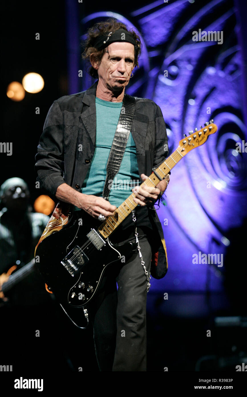 Keith Richards performs in concert with The Rolling Stones at the
