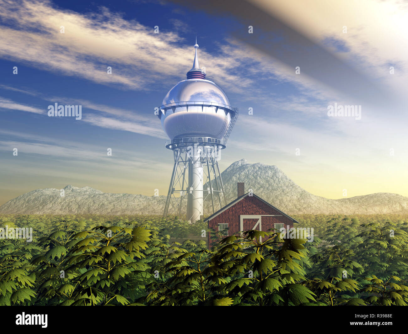 water tower and farm Stock Photo - Alamy
