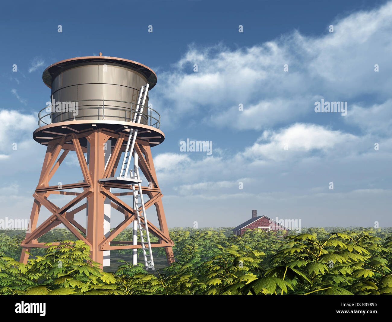 water tower and farm Stock Photo - Alamy