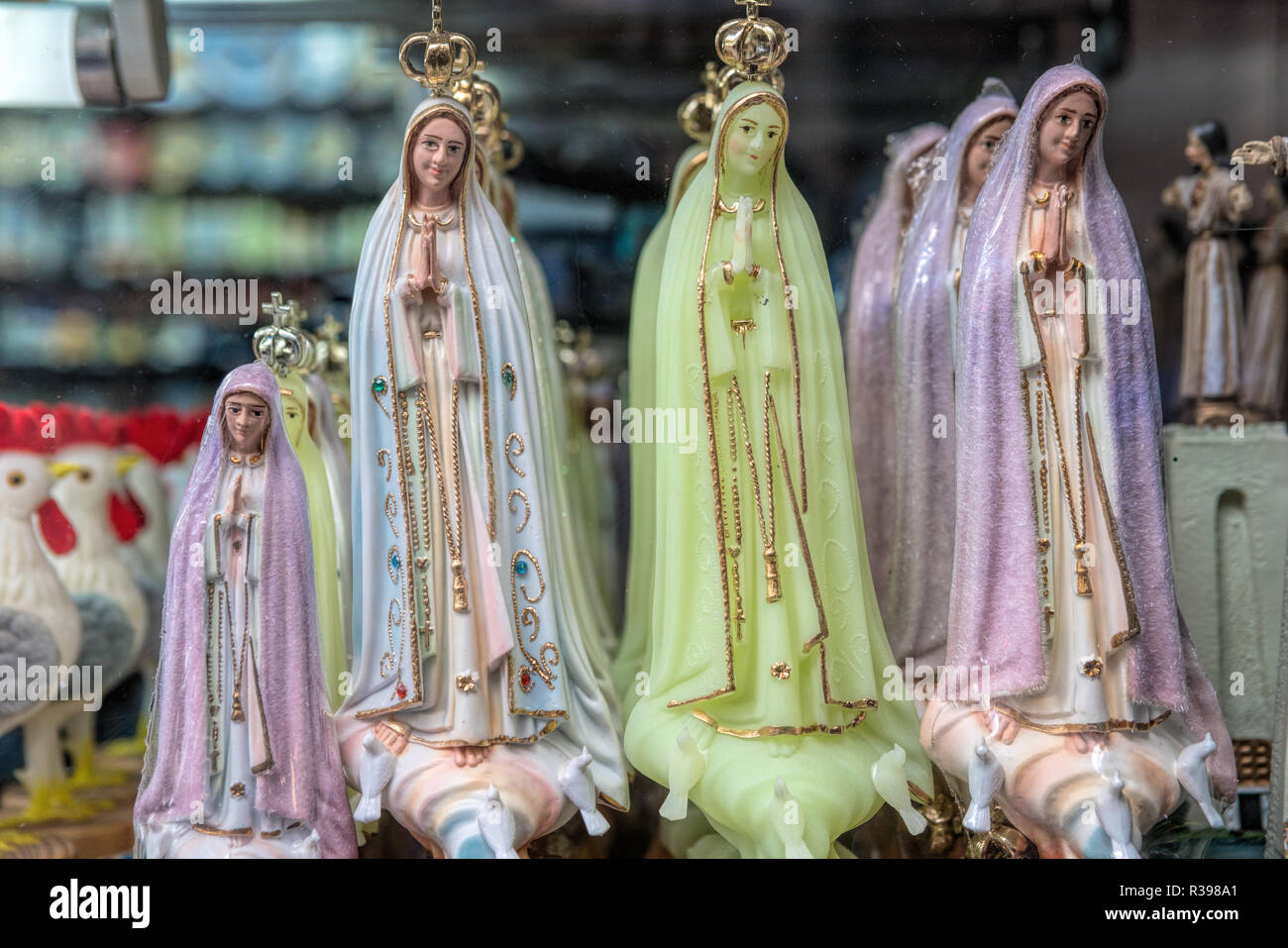 different souvenirs For Sale At Local Vendors in Alfama district, Lisbon, Portugal Stock Photo