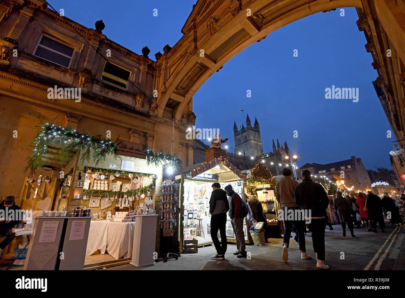 Bath Christmas Market. Opening day of Bath Christmas Market in Somerset Credit: Finnbarr Webster/Alamy Live News Stock Photo