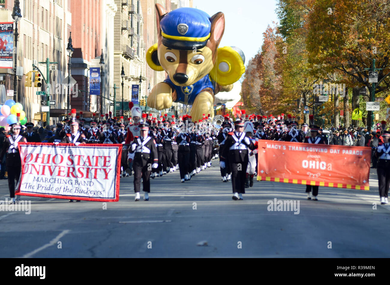 Performers seen walking through Fifth Avenue during the 92nd Macy's