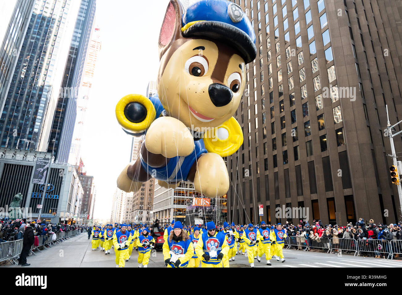 The Chase balloon seen during the 2018 Macy's Thanksgiving Day Parade ...