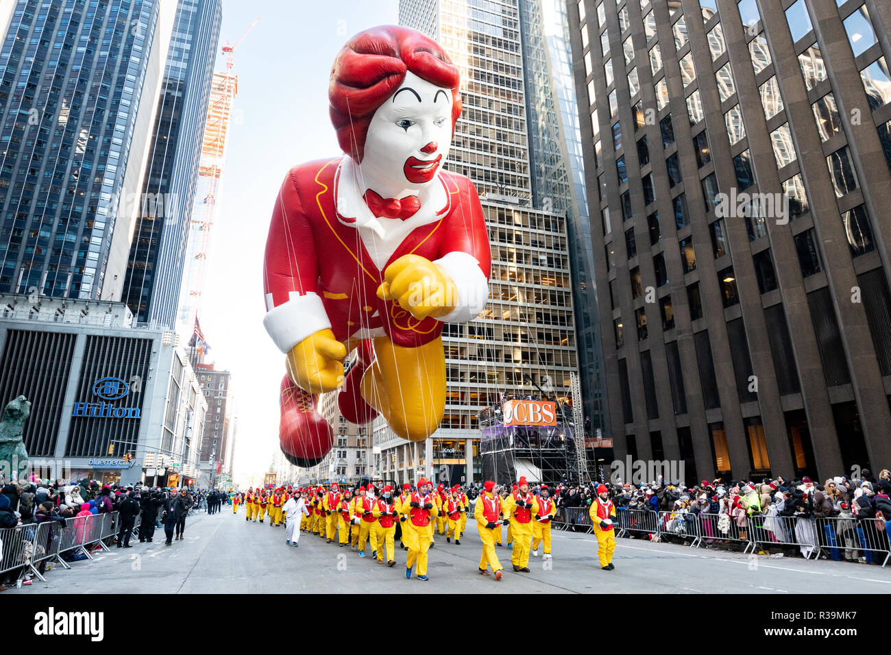 Ronald McDonald balloon seen during the 2018 Macy's Thanksgiving Day