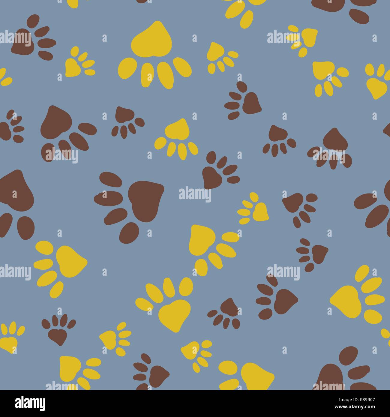 Stylized Paw Seamless Background Pattern Stock Vector