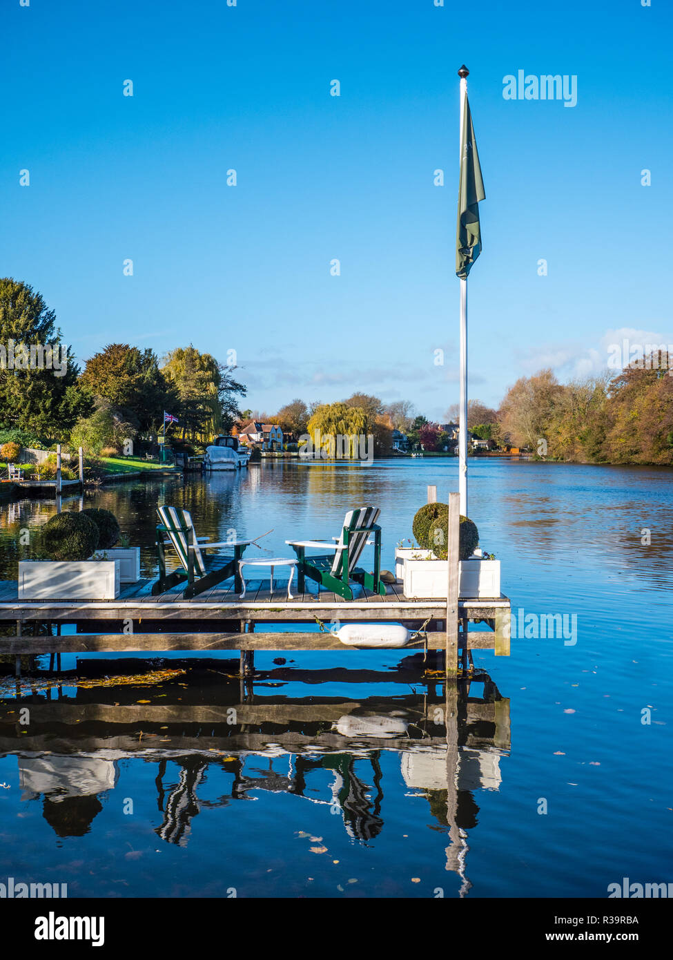 Calm day on the River Thames, Bray Maidenhead, Berkshire, England, UK Stock Photo