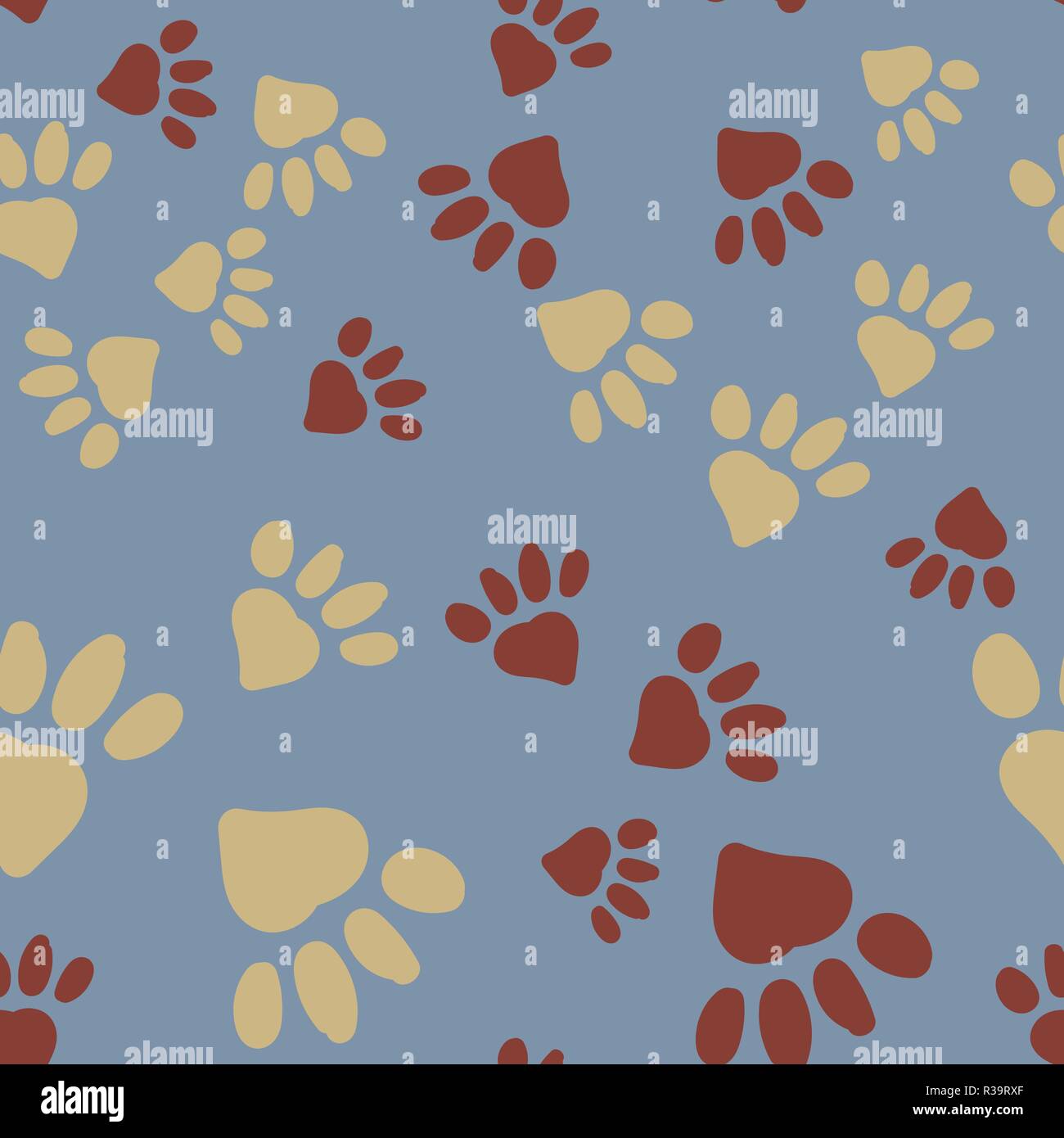 Animal Foot Prints Endless Pateern. Loving Animal Seamless Tile Stock Vector