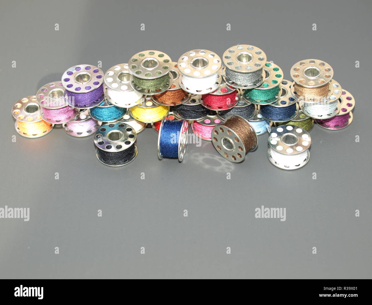 sewing thread assortment Stock Photo Alamy