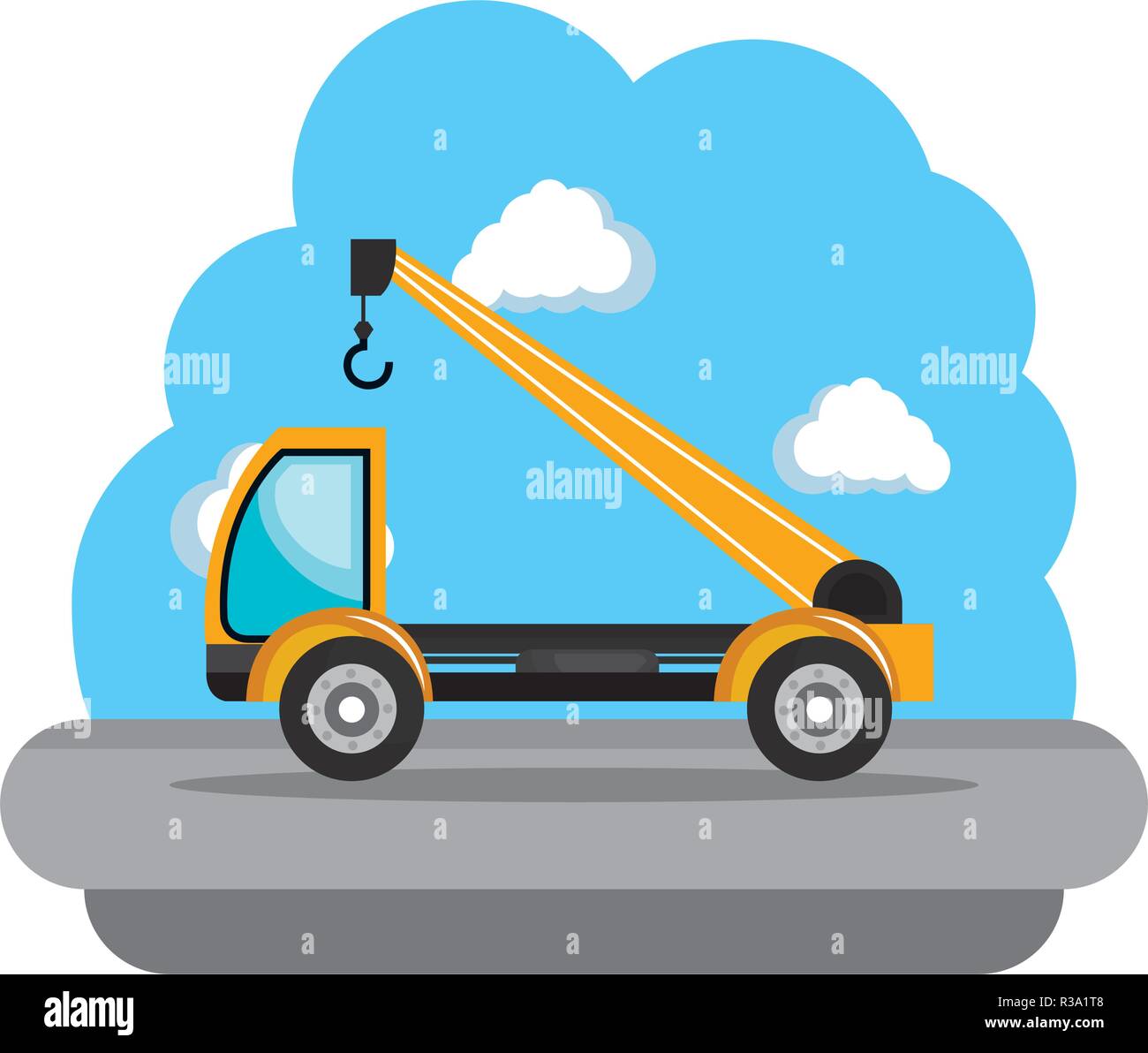 construction crane truck vehicle icon Stock Vector Image & Art - Alamy