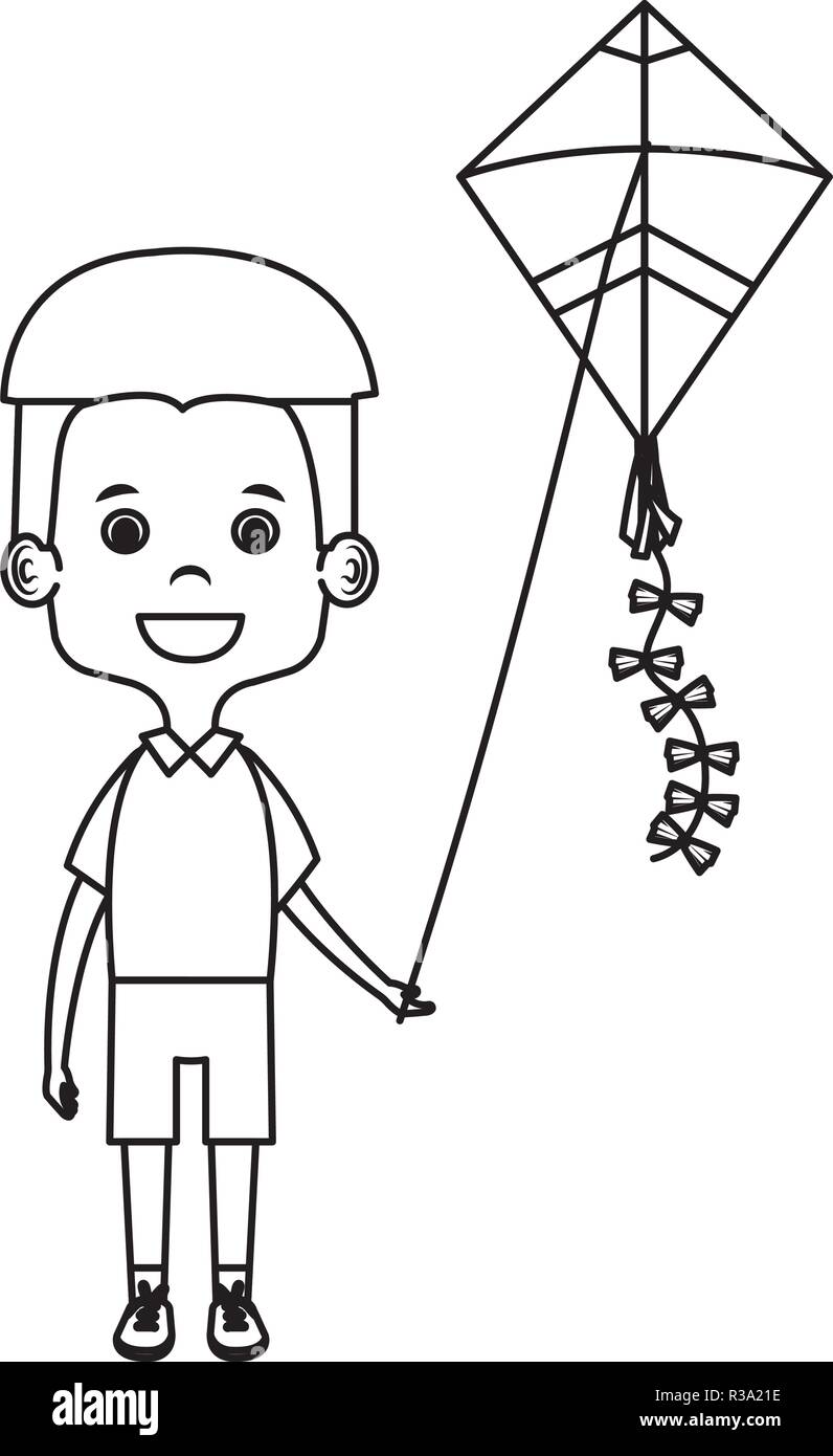 Boy flying kite Cut Out Stock Images & Pictures - Alamy