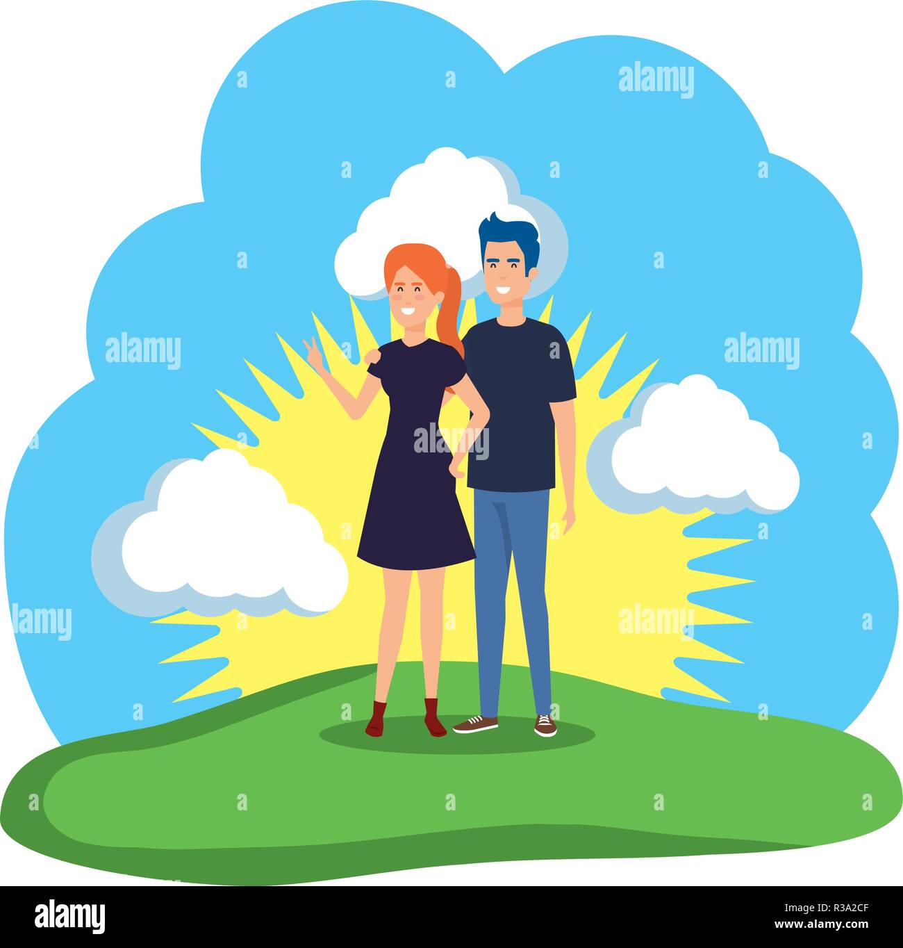 couple in the field characters Stock Vector Image & Art - Alamy