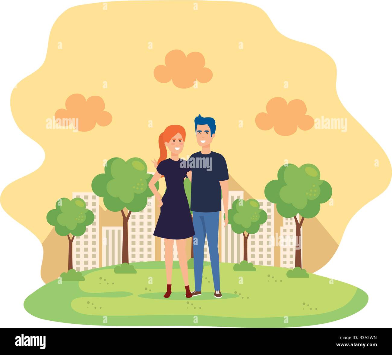 couple in the park characters Stock Vector Image & Art - Alamy