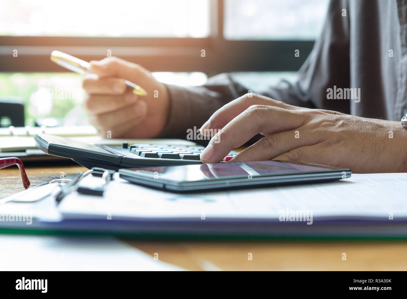 Business And Finance Concept Of Office Working Businessman Using
