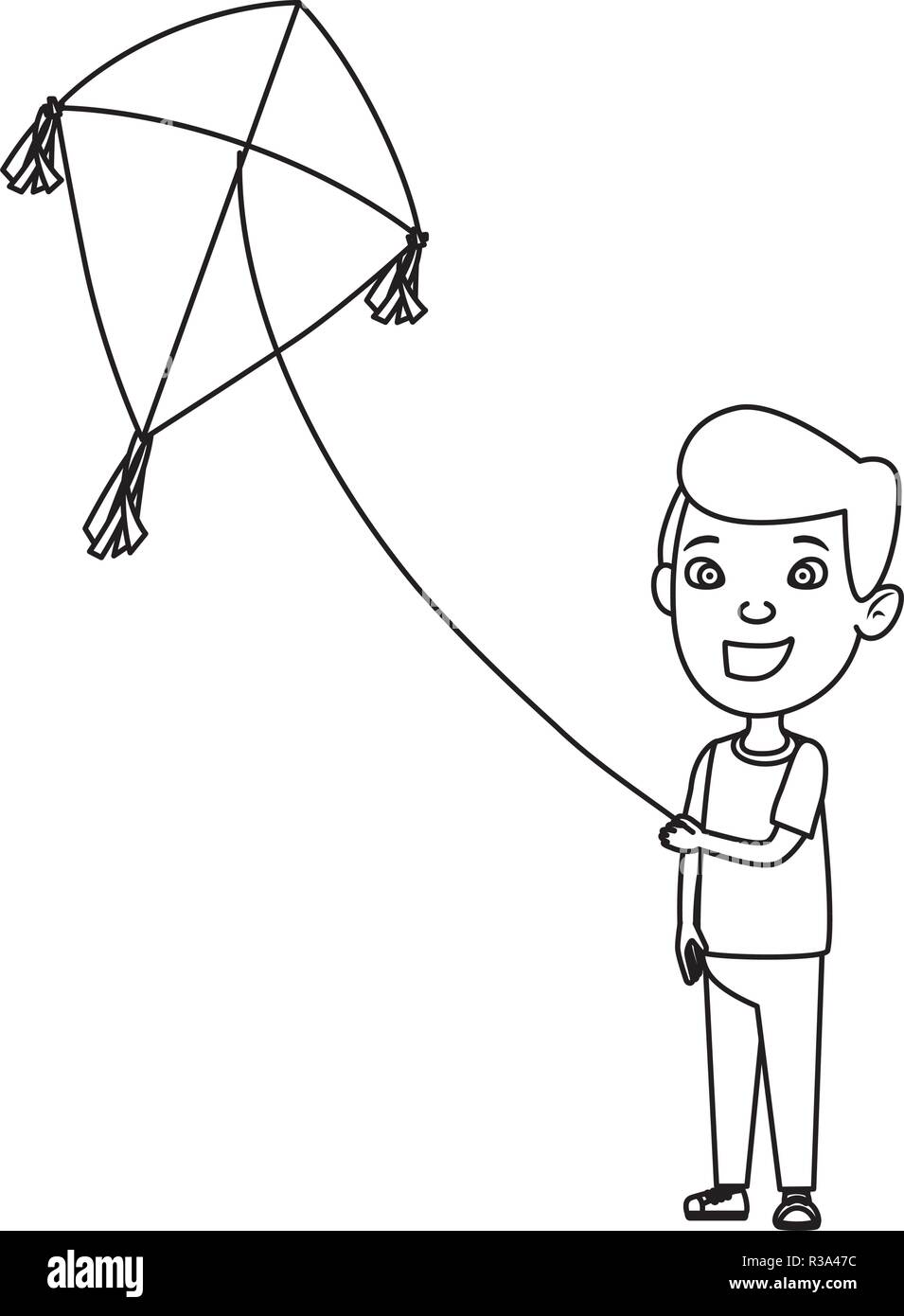 How to draw a boy flying kite with scenery  Makar Sankranti Drawing  Step  By Step  YouTube