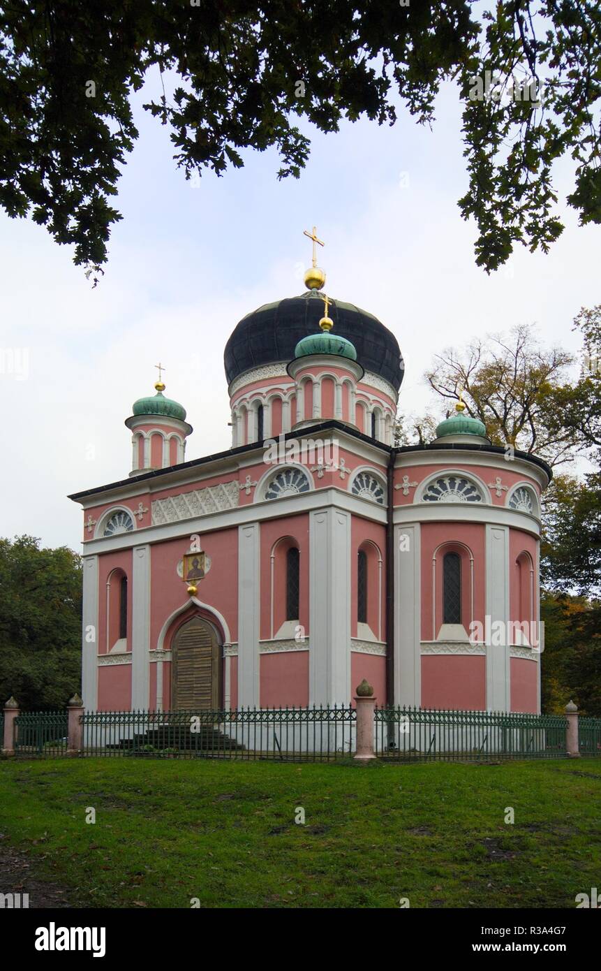 russian church in the alexandrovka colony in potsdam Stock Photo
