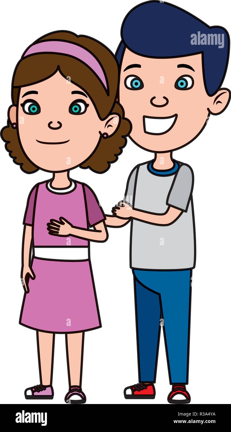 cute little kids couple Stock Vector Image & Art - Alamy