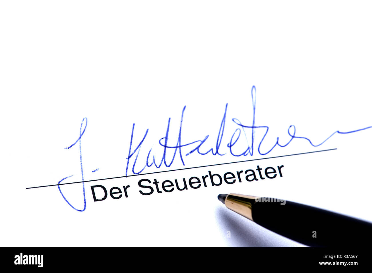 signature of the tax advisor Stock Photo