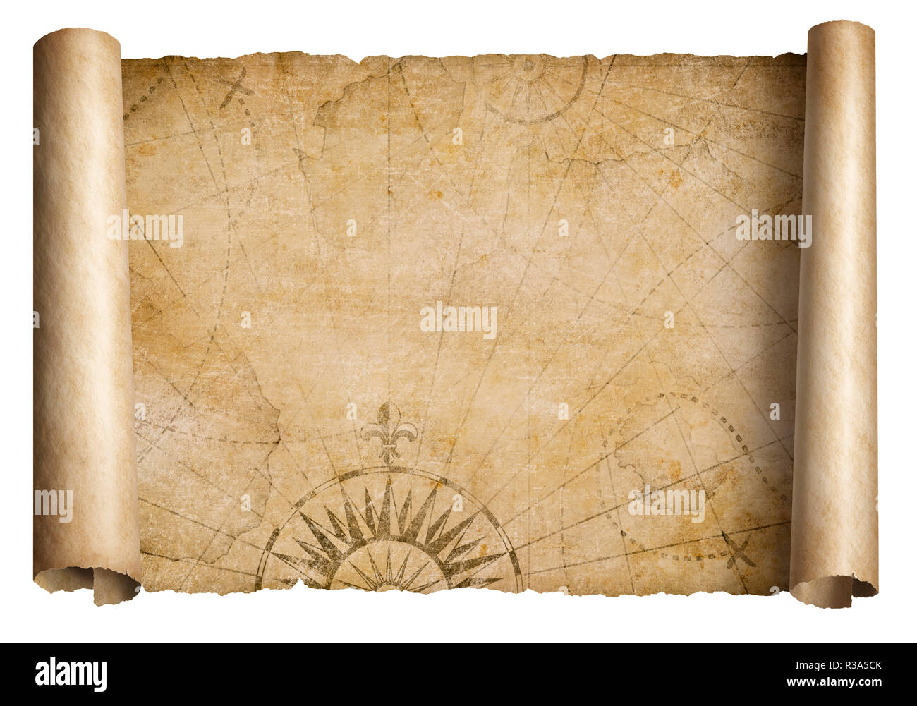 Scroll vintage world map hi-res stock photography and images - Alamy