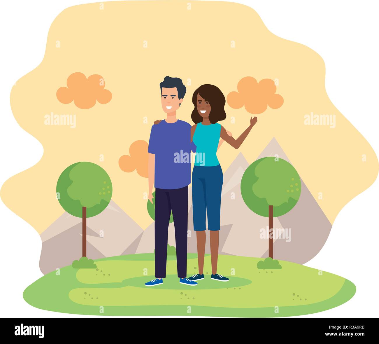 couple in the park characters Stock Vector Image & Art - Alamy