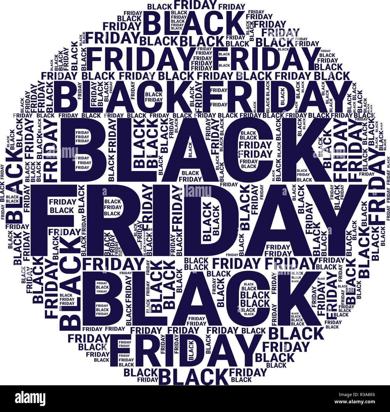 Black Friday Wordcloud. Typography concept. Text cloud. Vector illustration Stock Vector