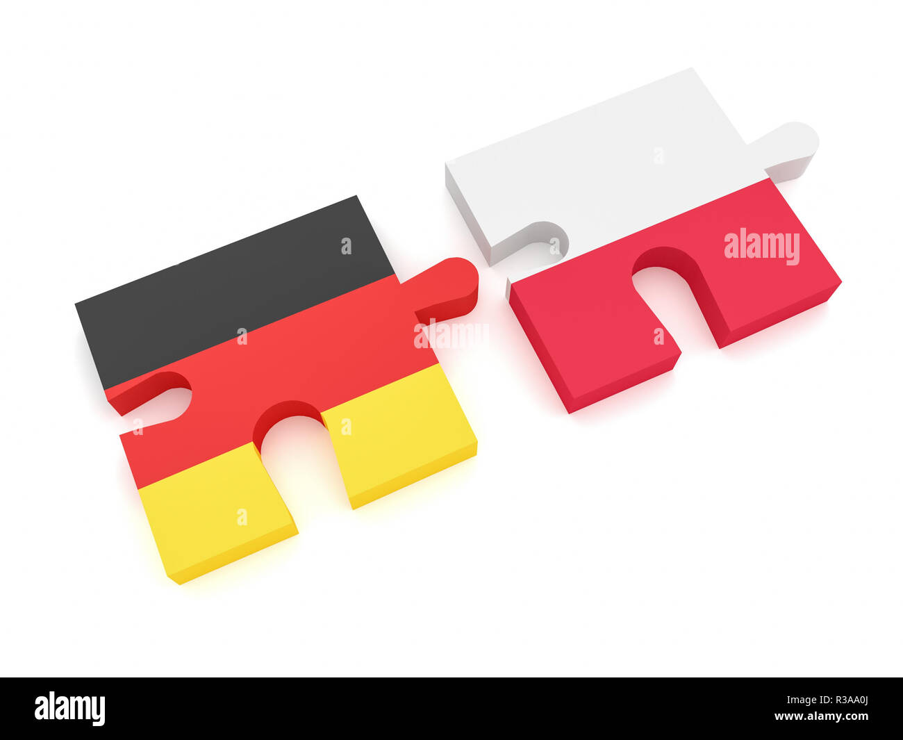 Germany Poland Partnership: German Flag And Polish Flag Puzzle Pieces ...