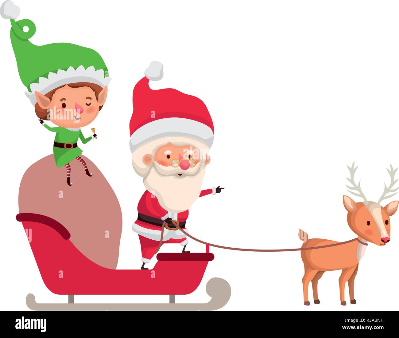 Santa Sleigh Cartoon High Resolution Stock Photography And Images Alamy