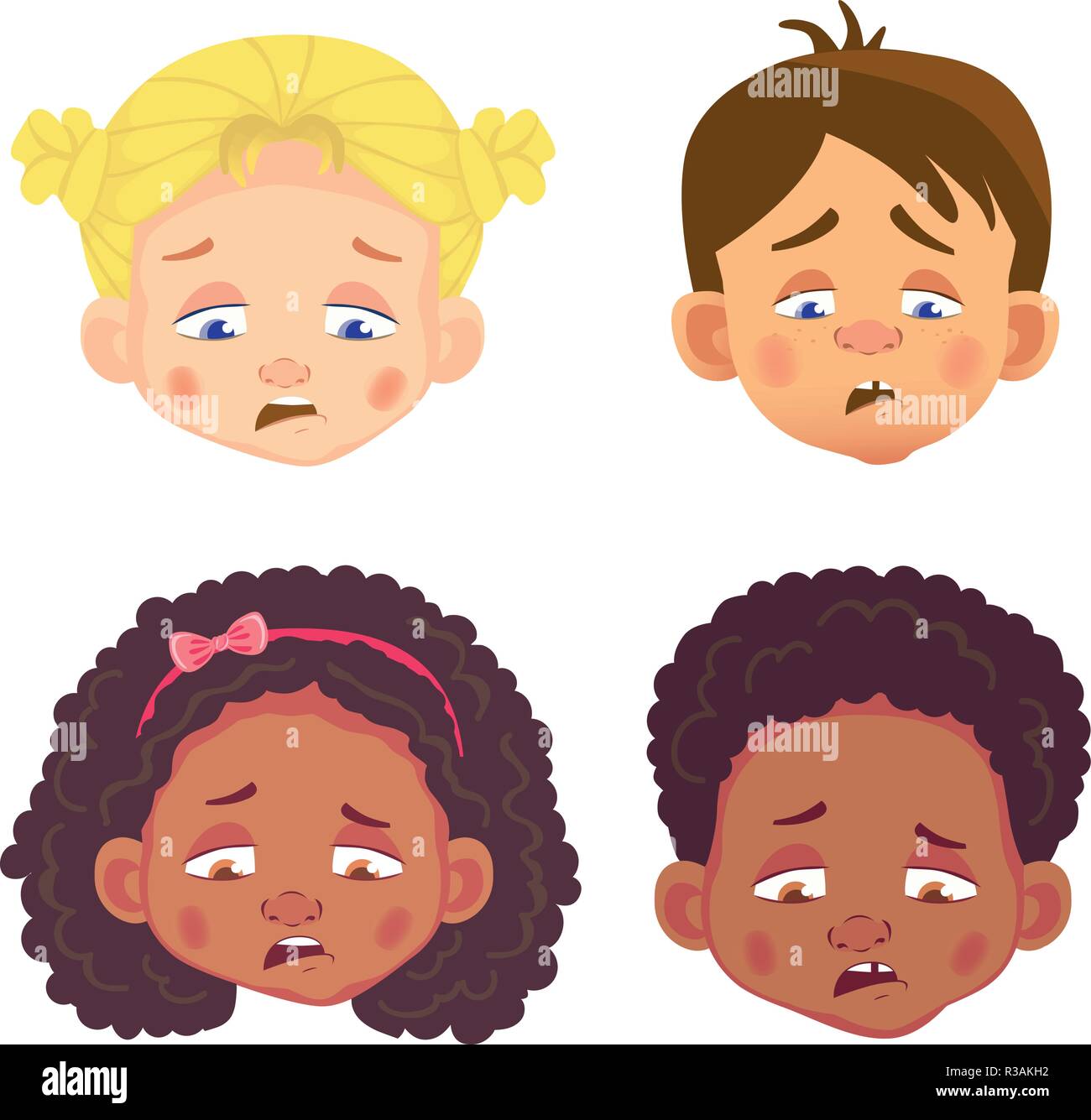 faces of girls and boys character set Stock Vector Image & Art - Alamy