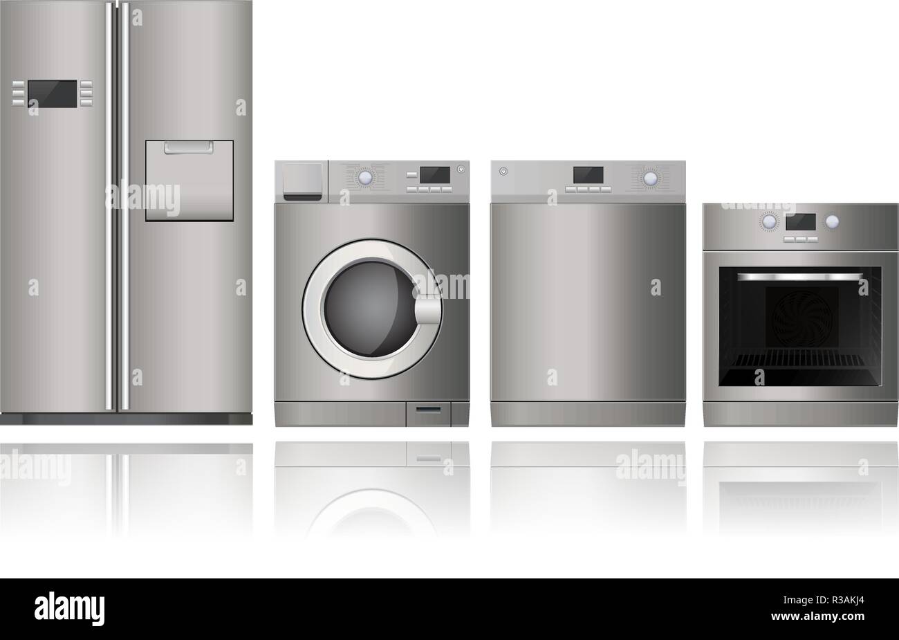 Home appliances set Stock Vector