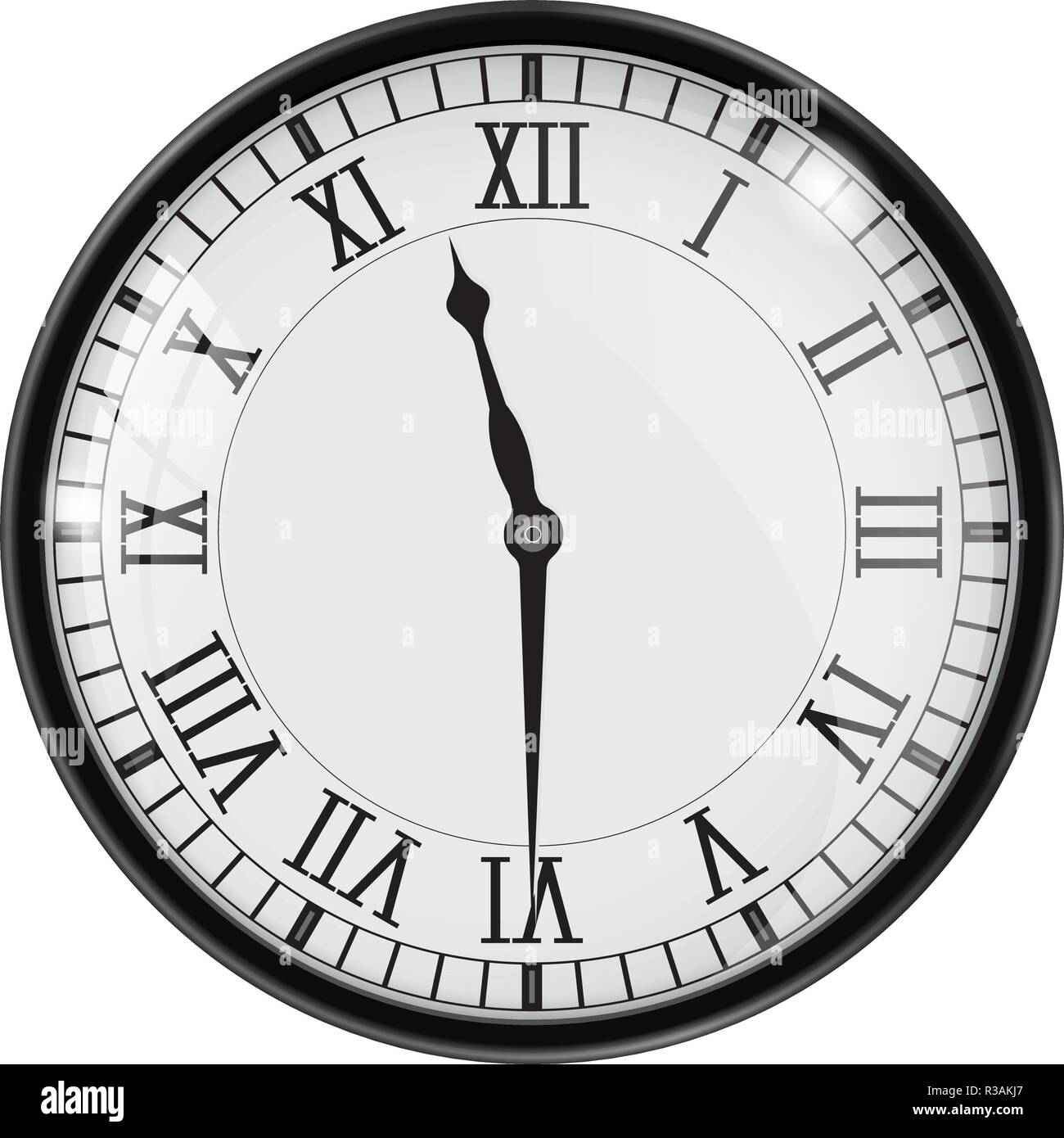 Clock with roman numerals Stock Vector