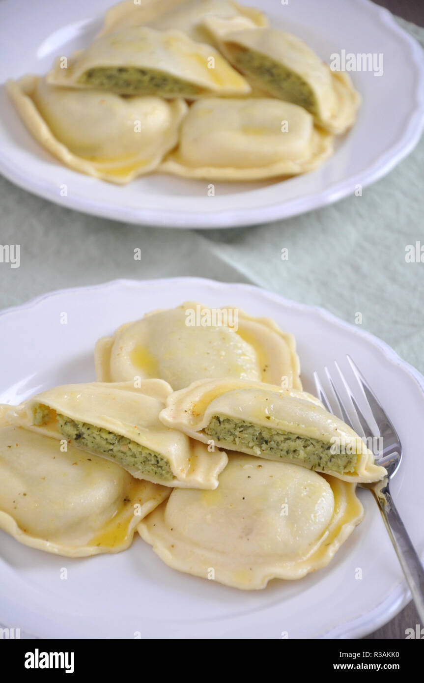 Wild Garlic Ravioli Stock Photo - Alamy