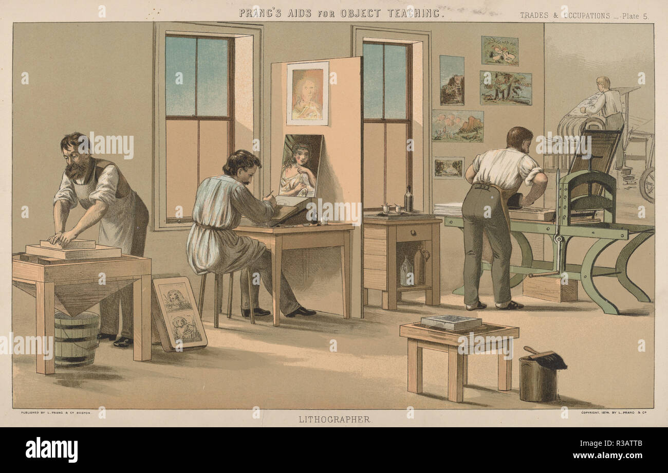Lithographer. Dated: 1874. Medium: color lithograph. Museum: National Gallery of Art, Washington DC. Author: American 19th Century. Stock Photo