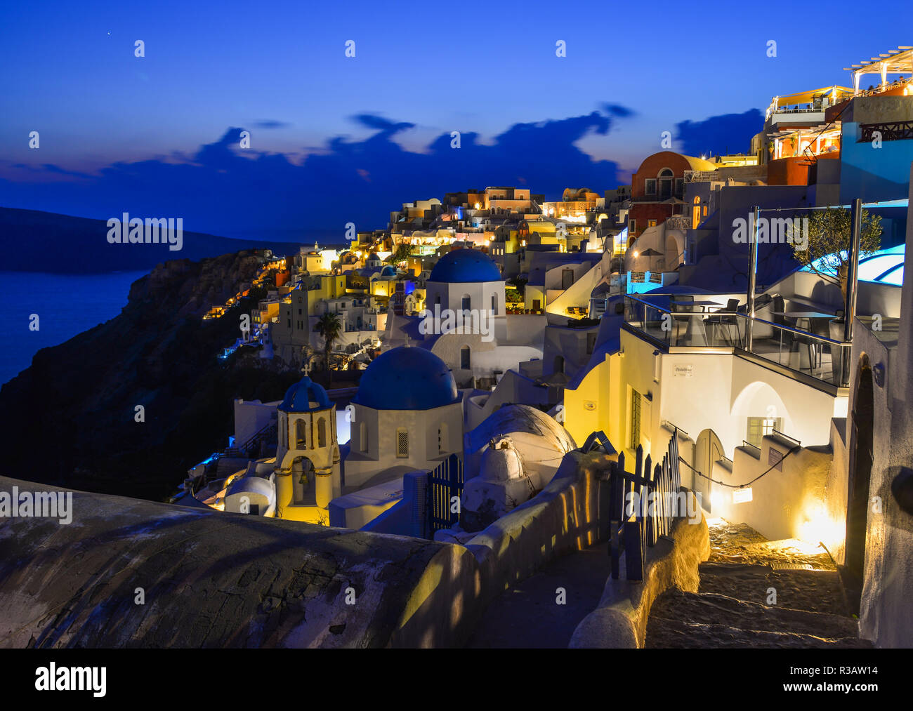 Night Scene Of Santorini Island Greece Santorini Is The Most Popular