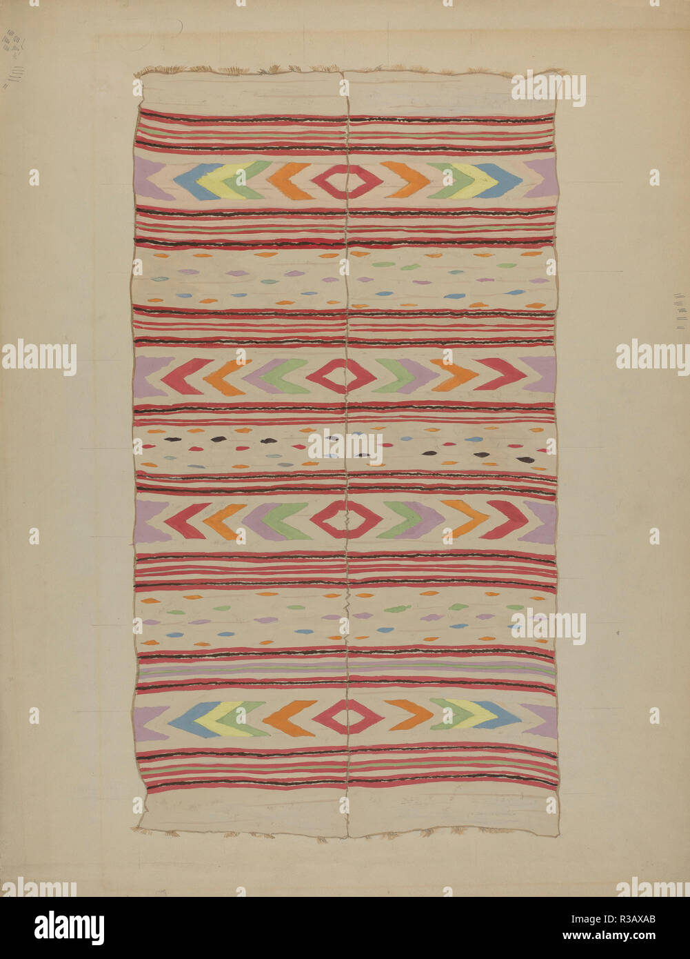 Colcha. Dated: 1935/1942. Dimensions: overall: 66.1 x 51 cm (26 x 20 1/16 in.)  Original IAD Object: 76' long; 46' wide. Medium: watercolor, graphite, and gouache on paper. Museum: National Gallery of Art, Washington DC. Author: American 20th Century. Stock Photo