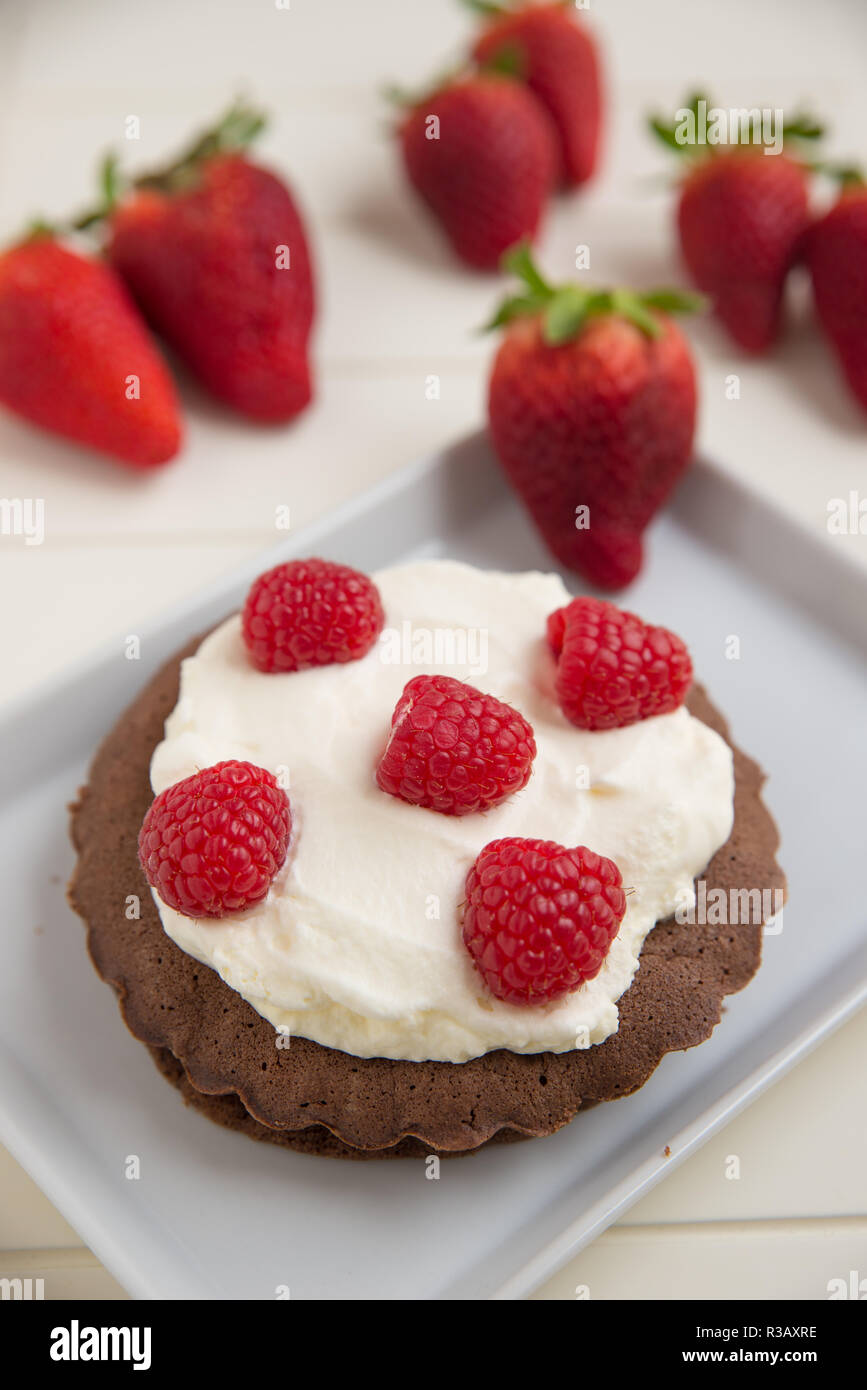 Chocolate Strawberry Cake Stock Photo - Alamy