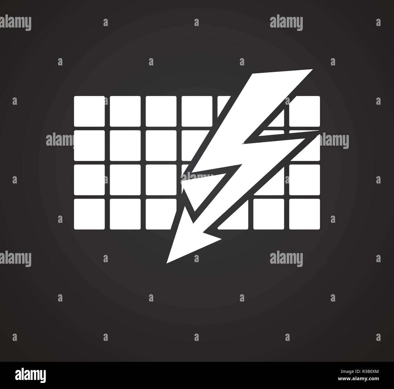 Sun panel source on black background Stock Vector