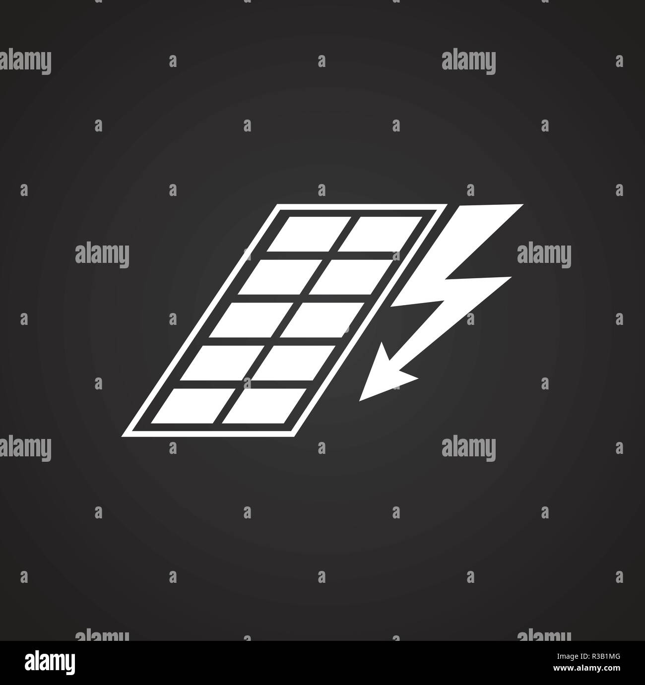 Sun panel source on black background Stock Vector