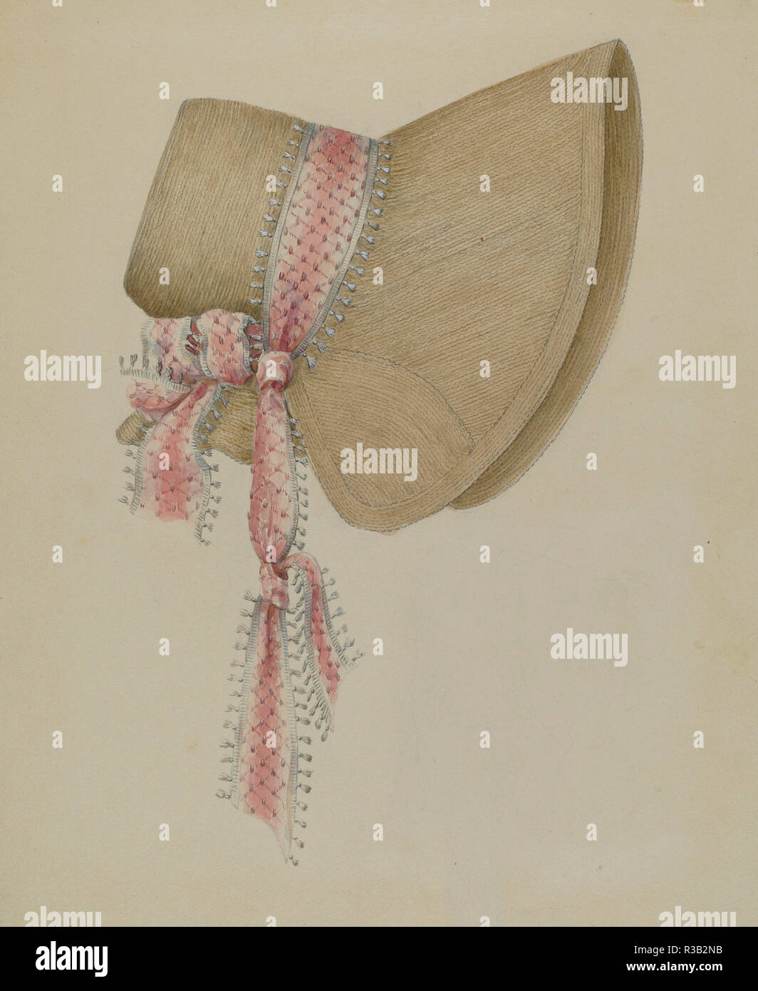 Bonnet. Dated: c. 1937. Dimensions: overall: 28.9 x 22.5 cm (11 3/8 x 8 7/8 in.). Medium: watercolor and graphite on paperboard. Museum: National Gallery of Art, Washington DC. Author: Jessie M. Benge. Stock Photo