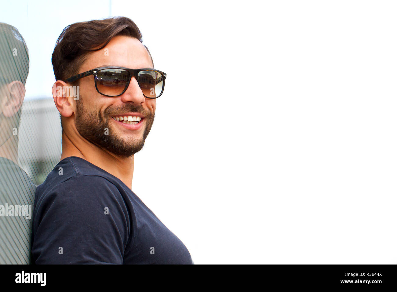 young attractive man with sunglasses Stock Photo