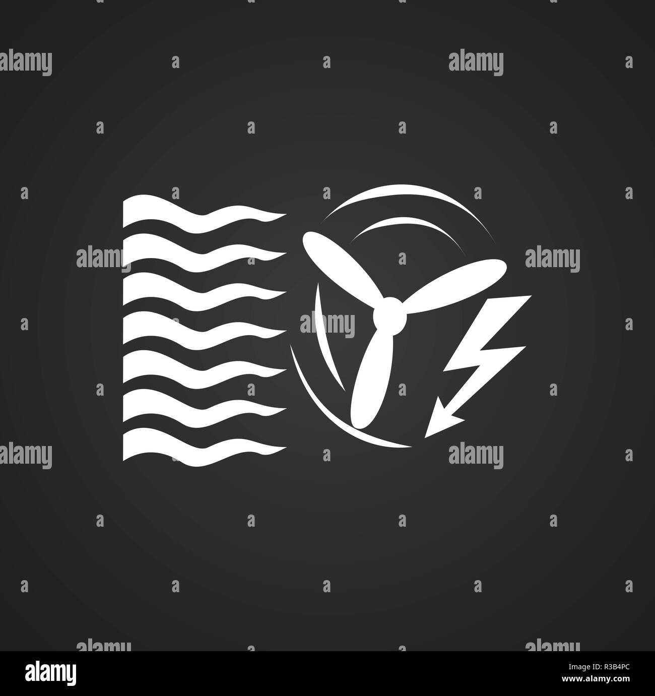 Wind mill energy on black background icon Stock Vector Image & Art - Alamy