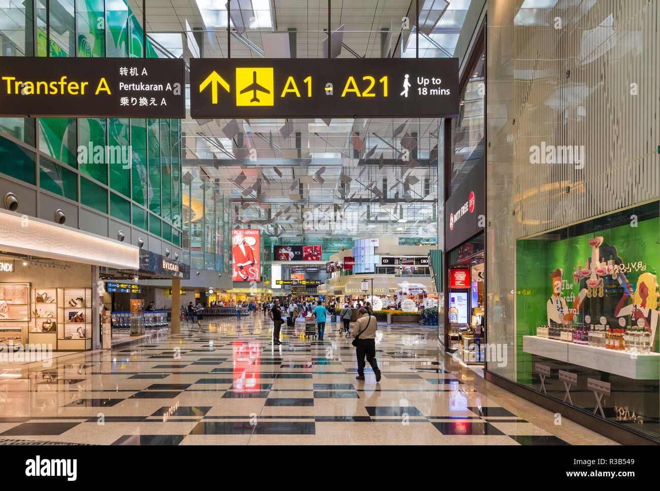 Terminal 3 transit mall at Changi Airport, Singapore Stock Photo Alamy