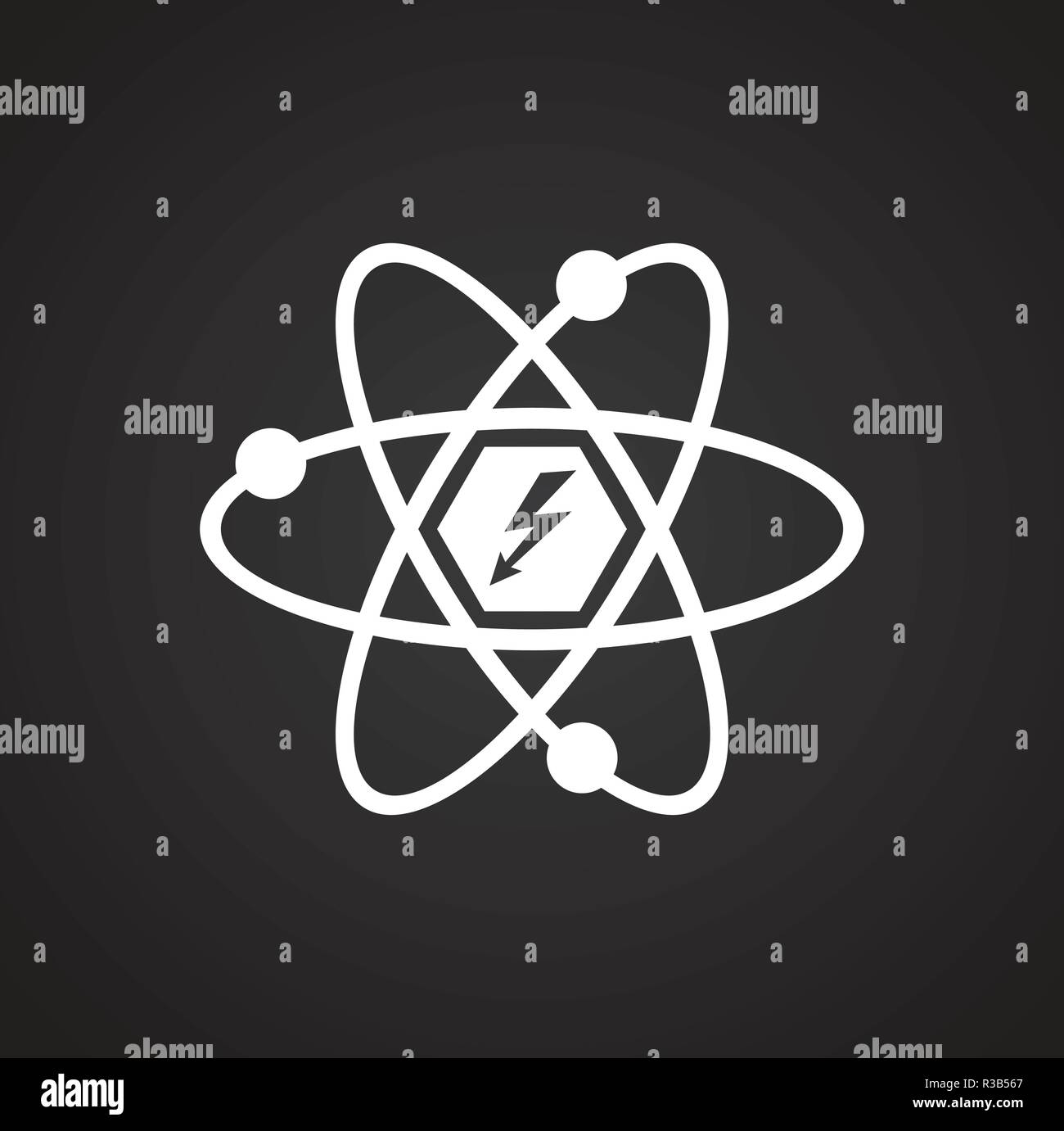 Nuclear energy on black background icon Stock Vector Image & Art - Alamy