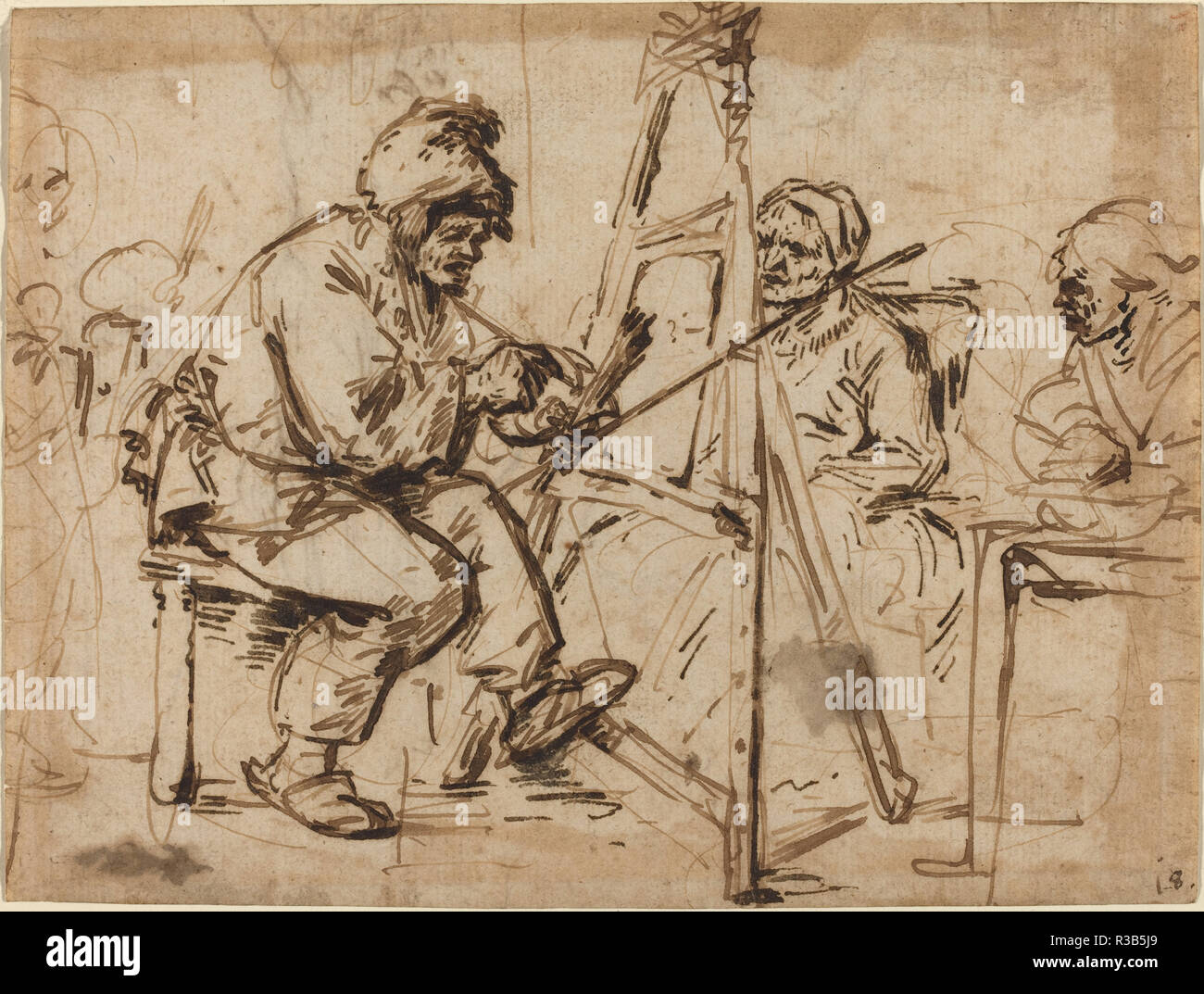 Seated artist at easel hi-res stock photography and images - Alamy
