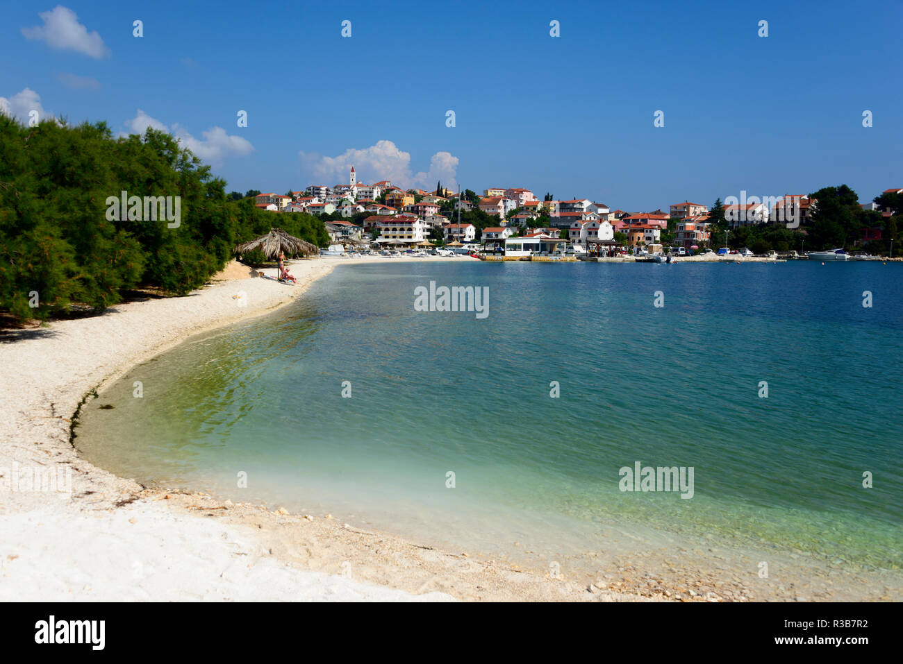 Beach, Seget Vranjica, Dalmatia, Croatia Stock Photo