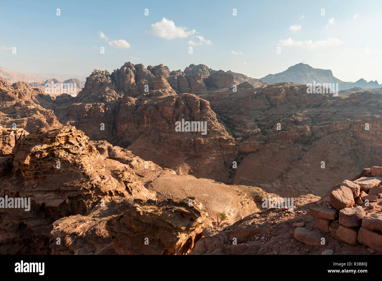 Rugged mountains near Petra, Wadi Musa, Jordan Stock Photo