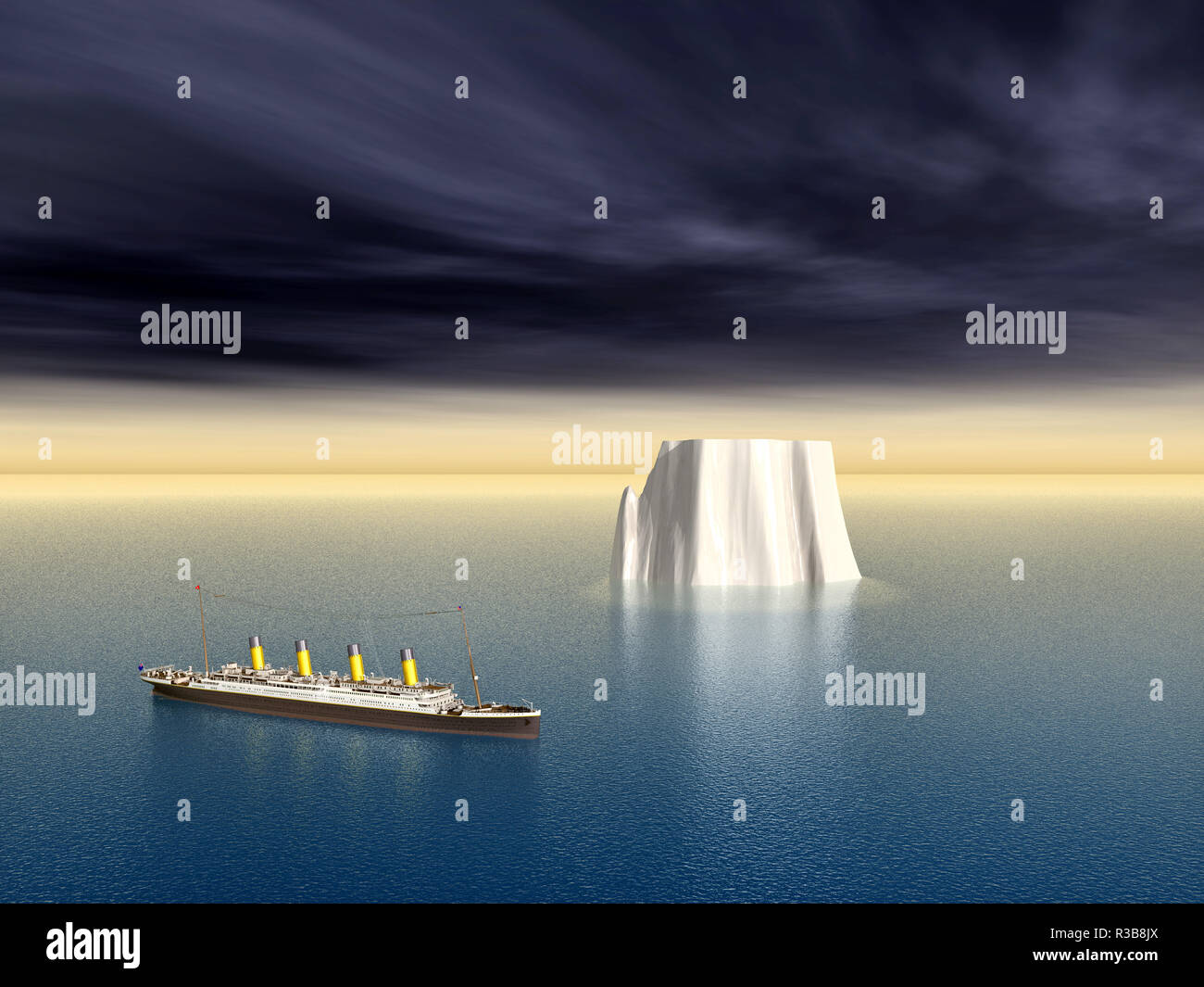 ocean liner and iceberg Stock Photo Alamy