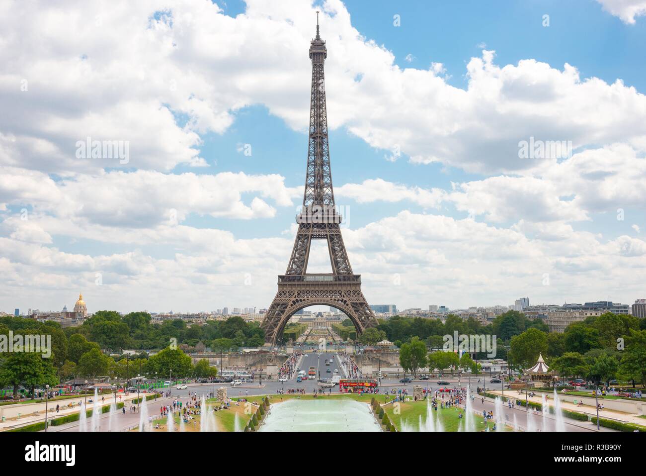 Eiffel Tower, seen from Place du Trocadéro, Paris, France Stock Photo