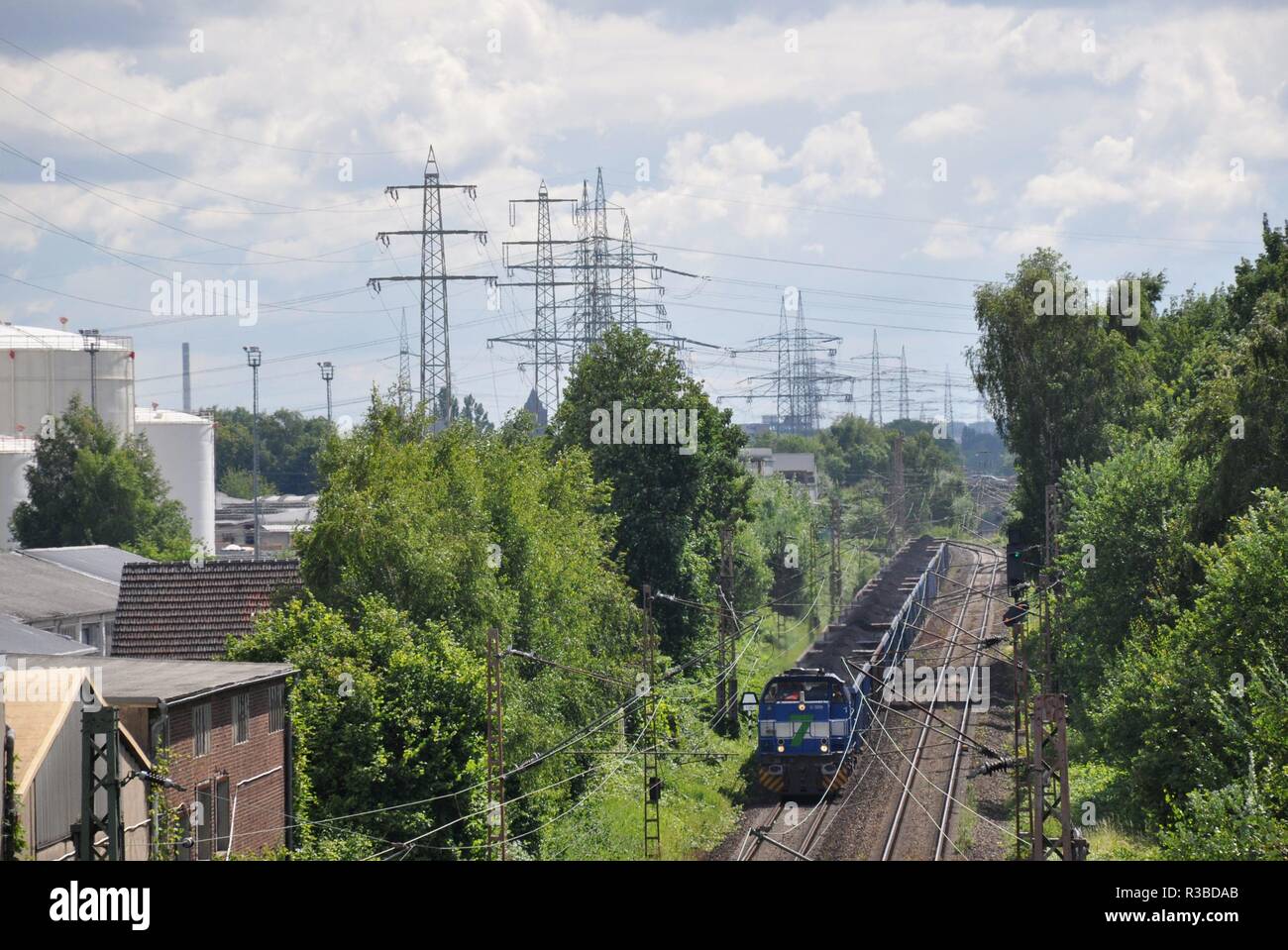 Train with imported coal on 14.07.2016 in Gelsenkirchen - Germany. | usage worldwide Stock Photo