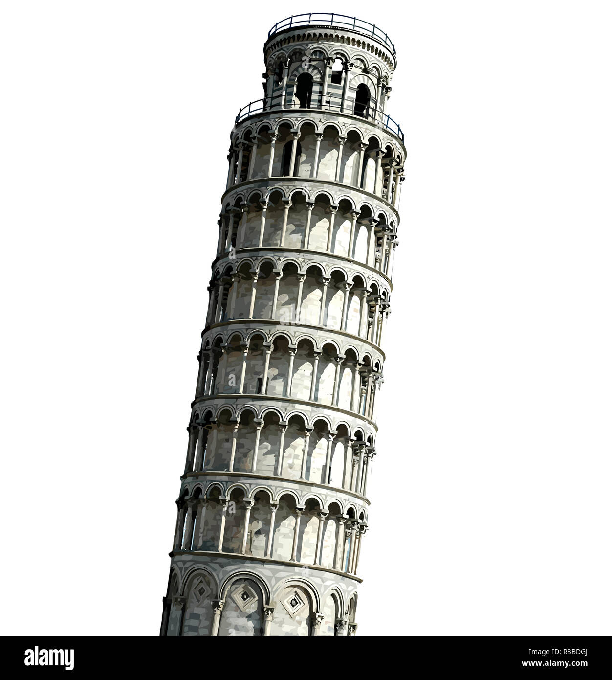 pisa tower leaning building italy landmark architecture illustration Stock  Photo - Alamy